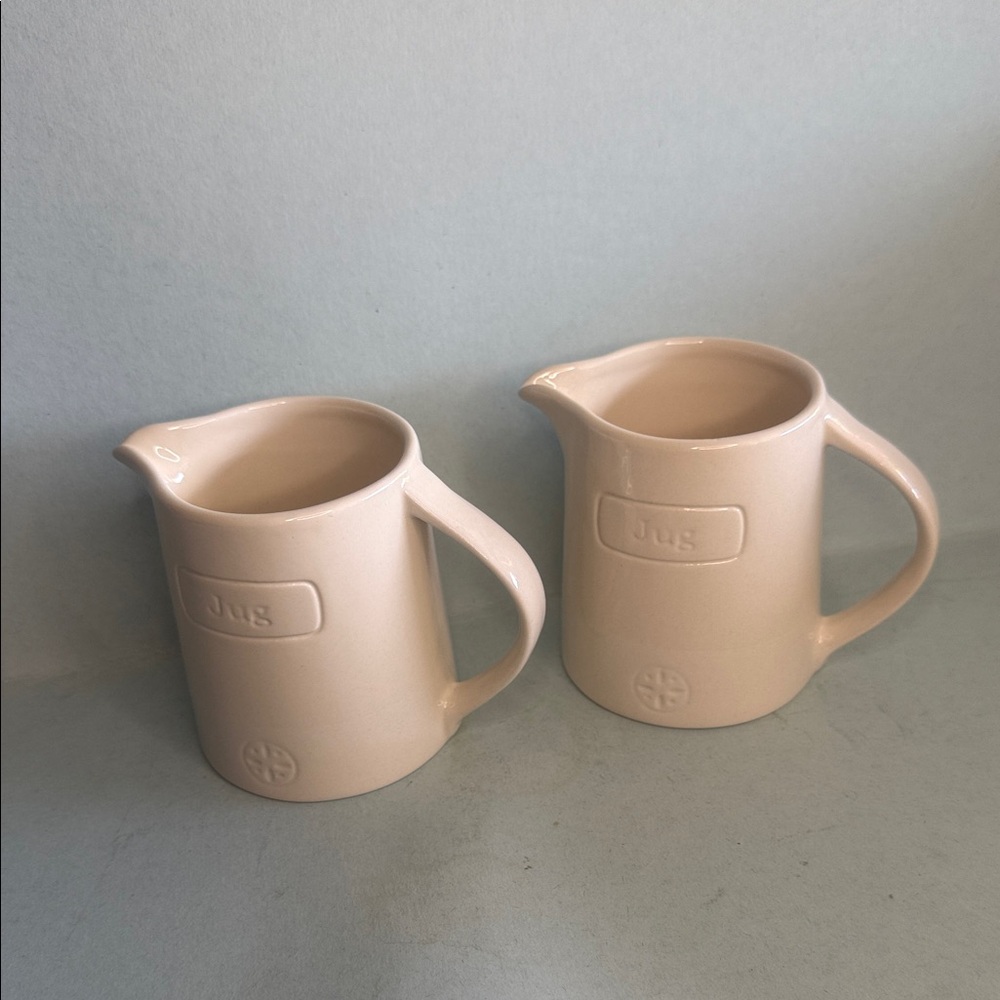 Set of 2 Ceramic Pitchers/Creamer